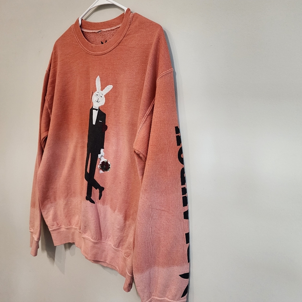 Playboy Coral Ombre Sweatshirt with Playboy Text On Sleeve